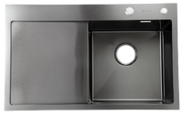 Мойка нерж врезная SANTREK AQUA PRO 780х480х220 т 3,0 ГРАФИТ D7848HRB правая (+ сифон+дозатор) + КОЛАНДЕР 420х220 В ПОДАРОК!!!