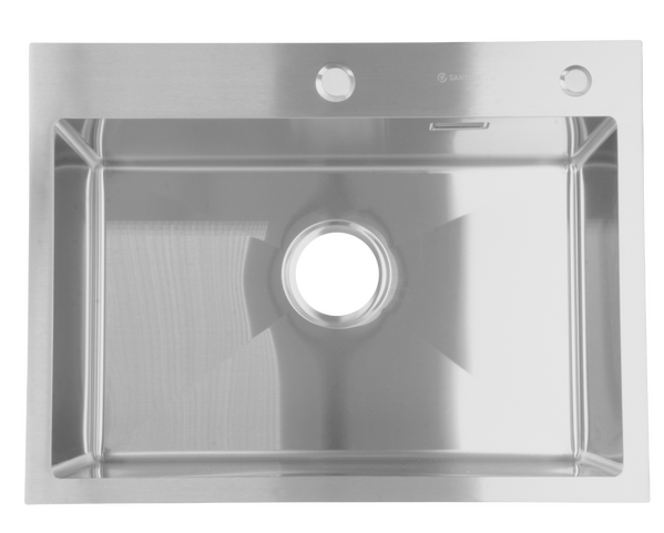 Мойка нерж врезная SANTREK AQUA PRO 600х450х220 т 3,0 САТИН D6045S (+ сифон + дозатор) + КОЛАНДЕР 390х220 В ПОДАРОК_ АКЦИЯ !!!
