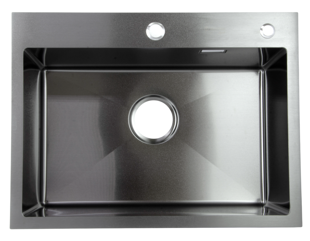 Мойка нерж врезная SANTREK AQUA PRO 600х450х220 т 3,0 ГРАФИТ D6045B (+ сифон + дозатор) + КОЛАНДЕР 390х220 В ПОДАРОК_ АКЦИЯ !!!