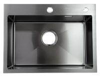 Мойка нерж врезная SANTREK AQUA PRO 600х450х220 т 3,0 ГРАФИТ D6045B (+ сифон + дозатор) + КОЛАНДЕР 390х220 В ПОДАРОК_ АКЦИЯ !!!