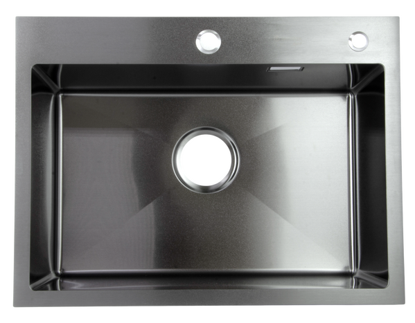 Мойка нерж врезная SANTREK AQUA PRO 600х450х220 т 3,0 ГРАФИТ D6045B (+ сифон + дозатор) + КОЛАНДЕР 390х220 В ПОДАРОК_ АКЦИЯ !!!