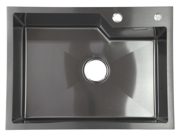 Мойка нерж врезная SANTREK AQUA PRO 650х480х220 т 3,0 ГРАФИТ D6548NB (+ сифон + дозатор) + КОЛАНДЕР 460х220 В ПОДАРОК_ АКЦИЯ !!!