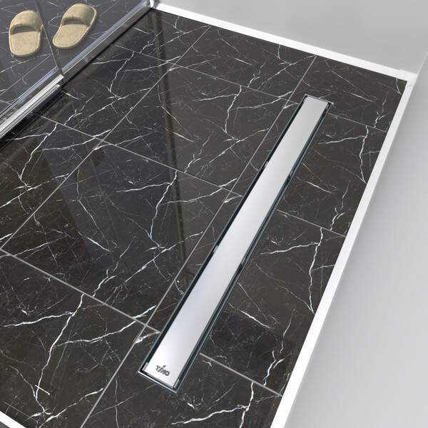 DP20-700-PG20-700  Водоотводящий желоб TIMO из нержавеющей стали + нерж решетка (основа под плитку)