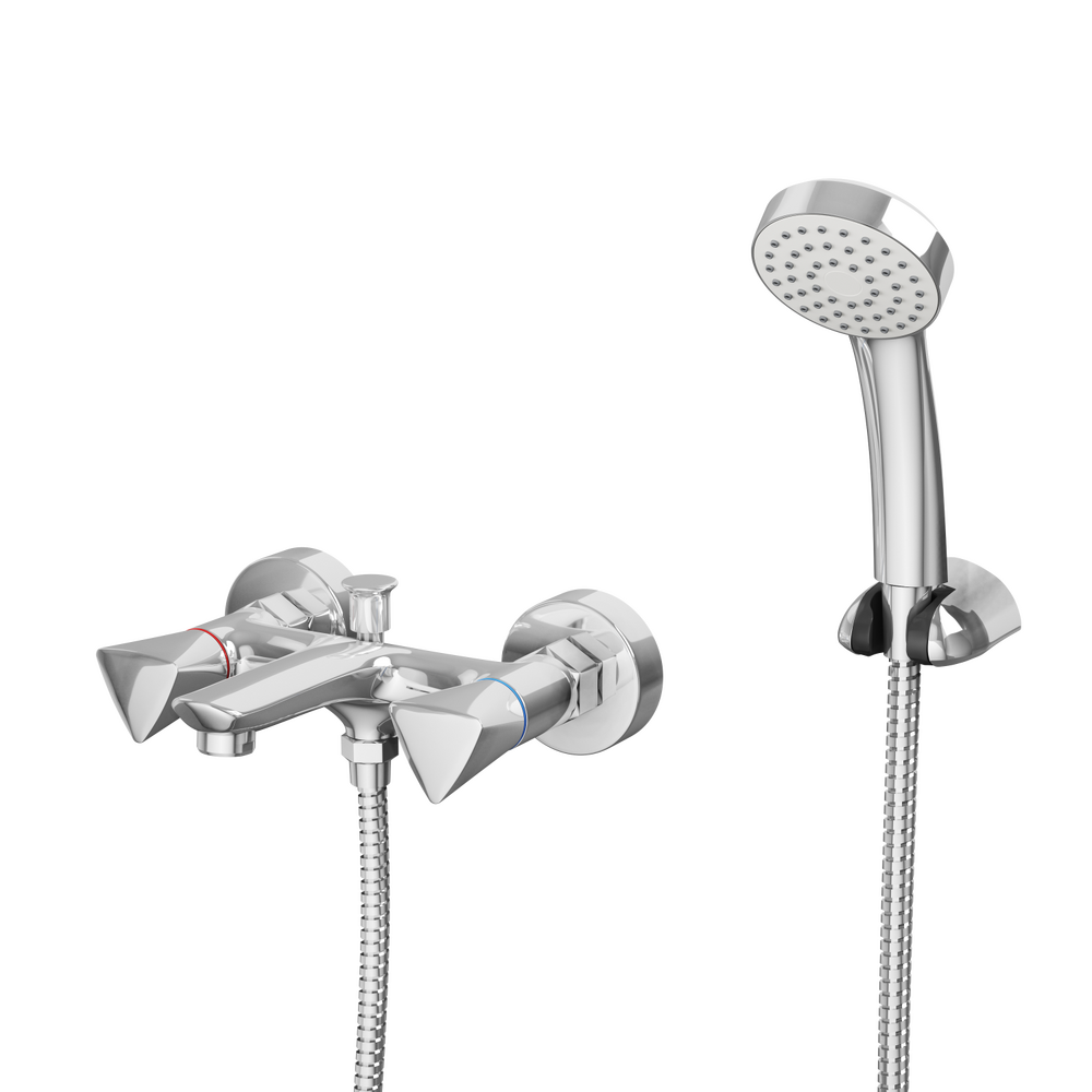 Смеситель для ванны с коротким изливом RUSH Andros (AN2435-44), (хром)