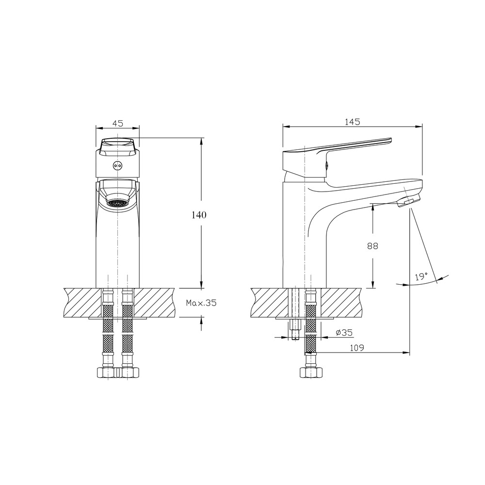 Смеситель для раковины RUSH Balearic (BA3935-11), (хром)