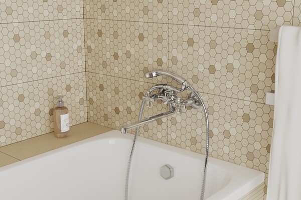 Смеситель для ванны с длинным поворотным изливом RUSH Bianki (BI7650-51), (хром)