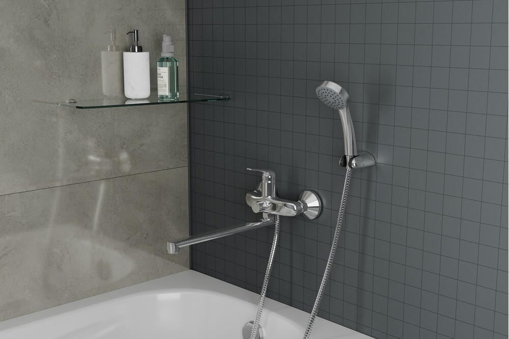 Смеситель для ванны с длинным поворотным изливом RUSH Corsica (CO4240-51), (хром)