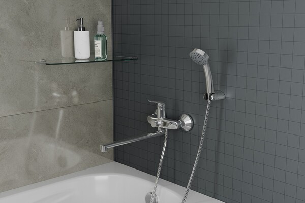 Смеситель для ванны с длинным поворотным изливом RUSH Corsica (CO4240-51), (хром)