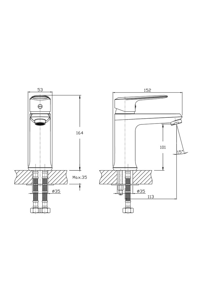 Смеситель для раковины RUSH Devon (DE7535-11), (хром)