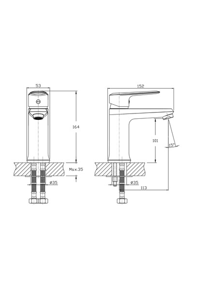 Смеситель для раковины RUSH Devon (DE7535-11), (хром)