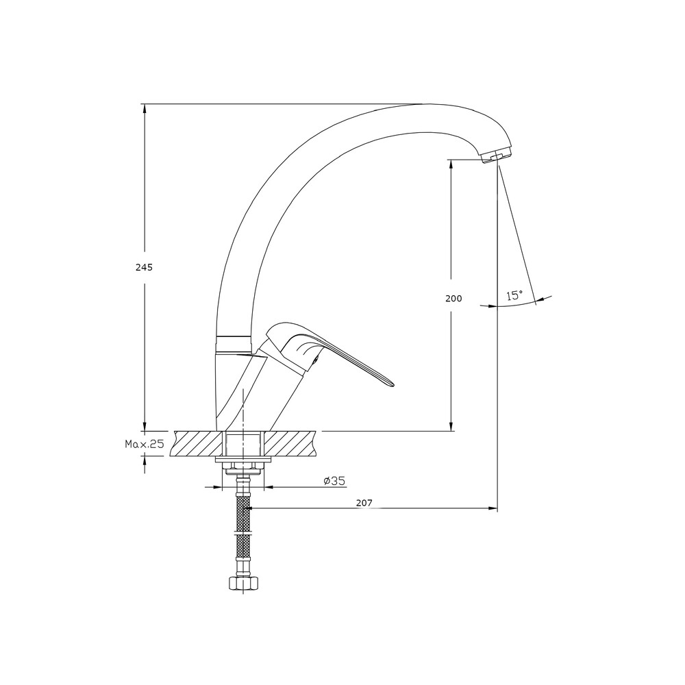 Смеситель для кухонной мойки RUSH Fiji (FI1835-22), (хром)