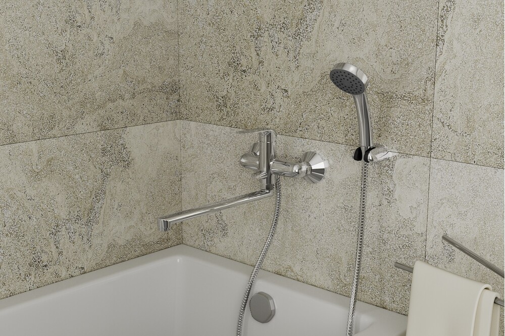 Смеситель для ванны с длинным поворотным изливом RUSH Fiji (FI1835-51), (хром)