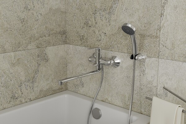 Смеситель для ванны с длинным поворотным изливом RUSH Fiji (FI1835-51), (хром)