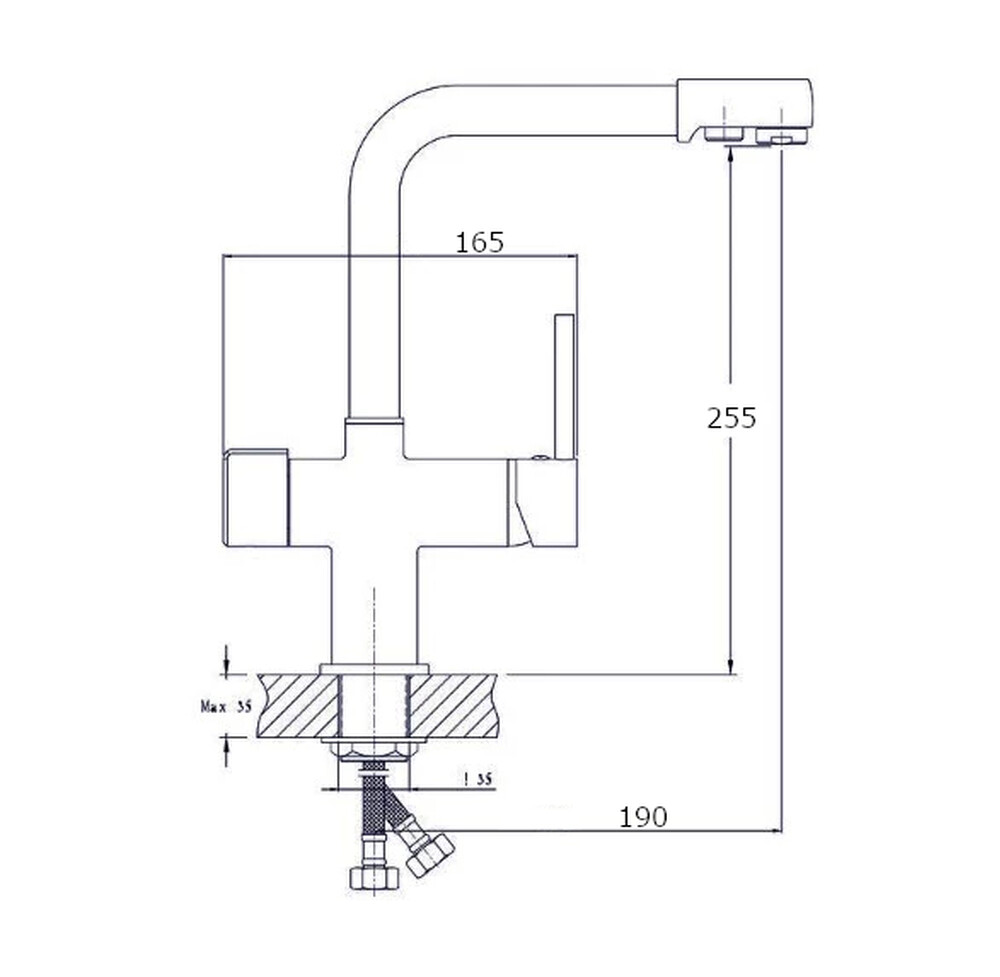 Смеситель для кухонной мойки RUSH MS9035-31, (хром)