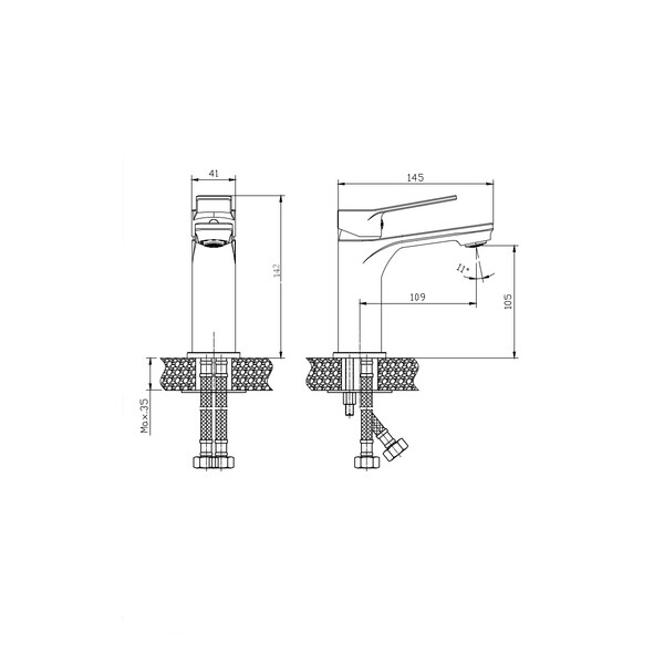 Смеситель одноручный   для умывальника, хром RUSH Haiti (HA1935-11), (хром)