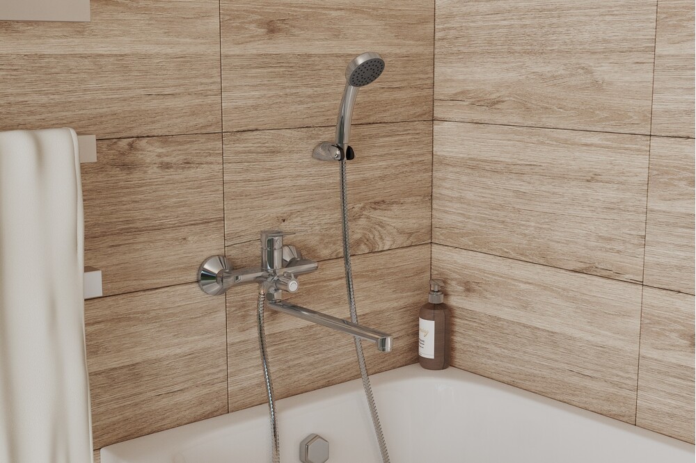 Смеситель для ванны с длинным поворотным изливом RUSH Haiti (HA1935-51), (хром)