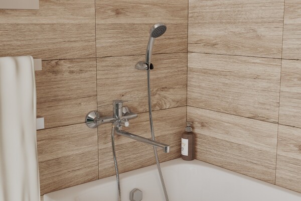 Смеситель для ванны с длинным поворотным изливом RUSH Haiti (HA1935-51), (хром)