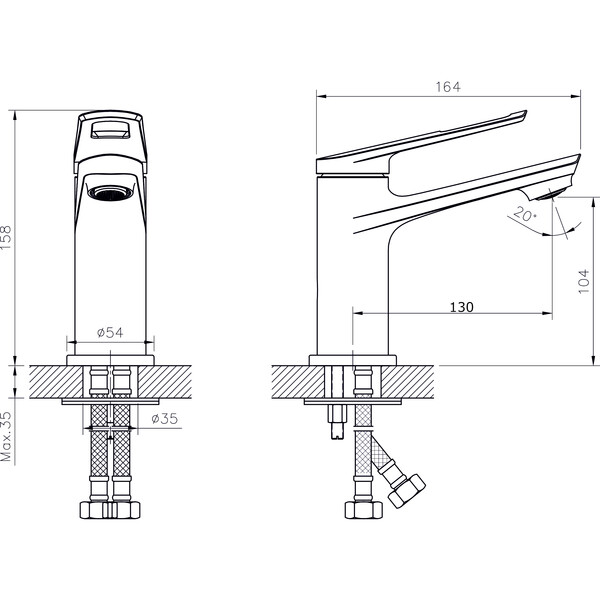 Смеситель для раковины RUSH Socotra (ST1235-11), (хром)