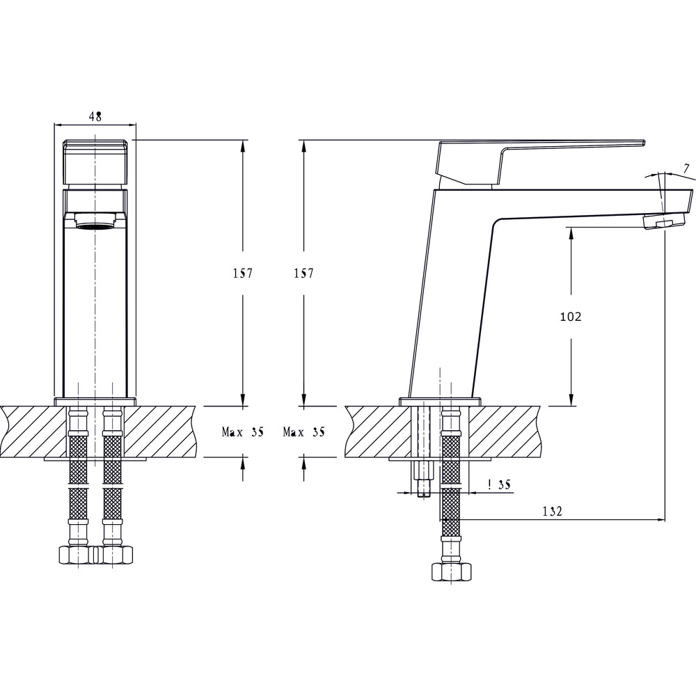 Смеситель для умывальника RUSH Thira (TR3625-11), (хром)