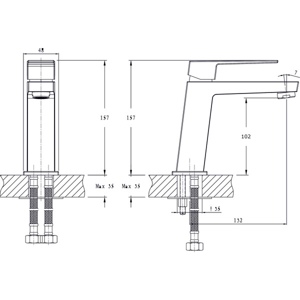 Смеситель для умывальника RUSH Thira (TR3625-11), (хром)