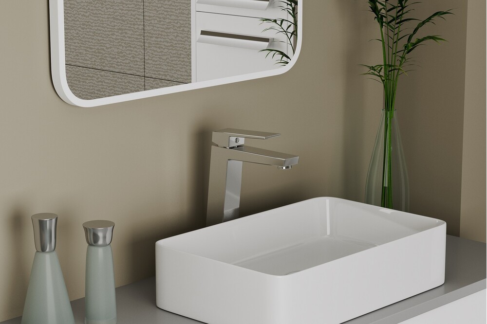 Смеситель одноручный для умывальника, высокий RUSH Thira (TR3635-13), (хром)