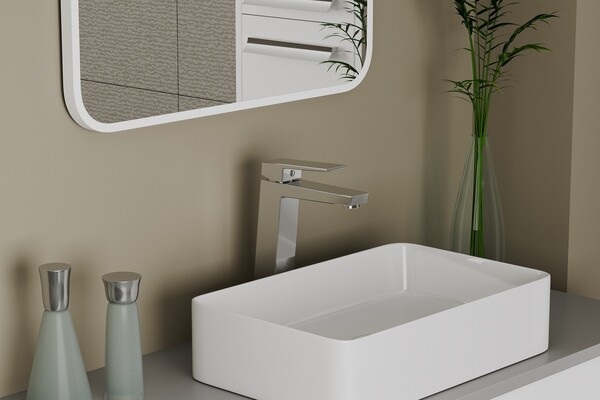 Смеситель одноручный для умывальника, высокий RUSH Thira (TR3635-13), (хром)