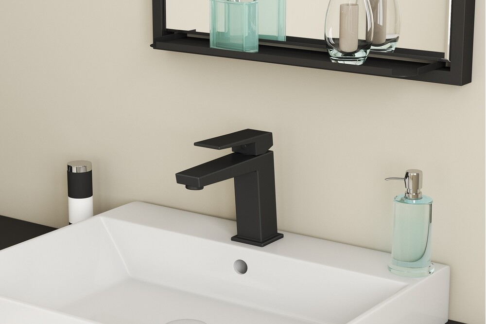 Смеситель одноручный для умывальника RUSH Thira (TR3635-12Black), (черный)