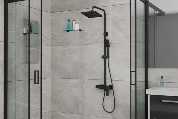 Душевая система без излива, черная RUSH Thira (TR3635-40Black), (черный)