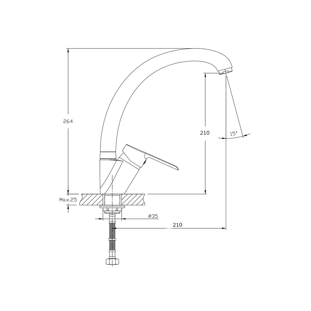 Смеситель для кухонной мойки RUSH Victoria (VI7135-22), (хром)