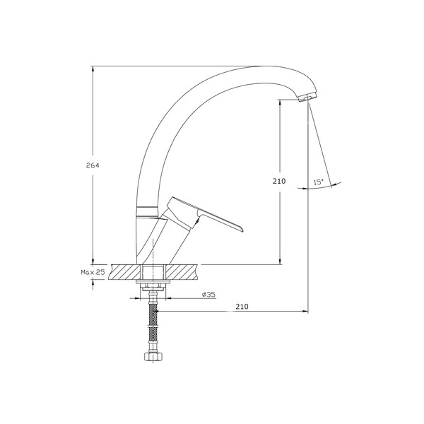 Смеситель для кухонной мойки RUSH Victoria (VI7135-22), (хром)