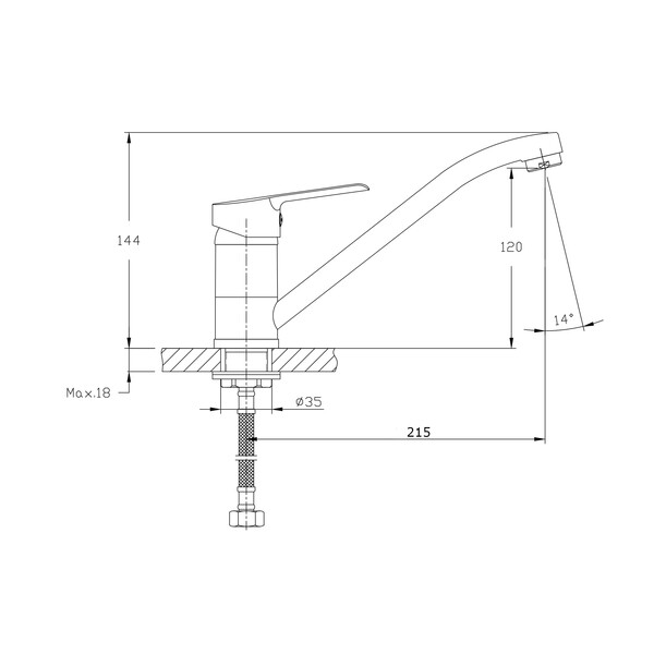 Смеситель для кухонной мойки RUSH Victoria (VI7135-27), (хром)