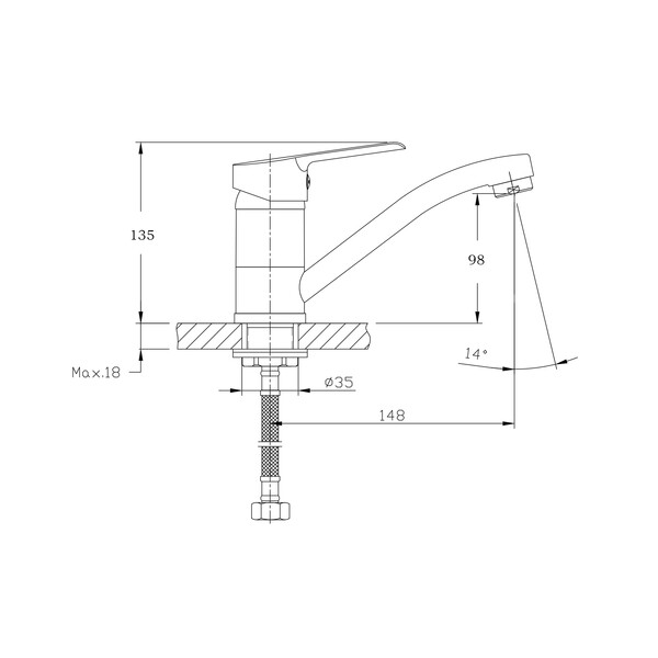 Смеситель для кухонной мойки RUSH Victoria (VI7135-26), (хром)