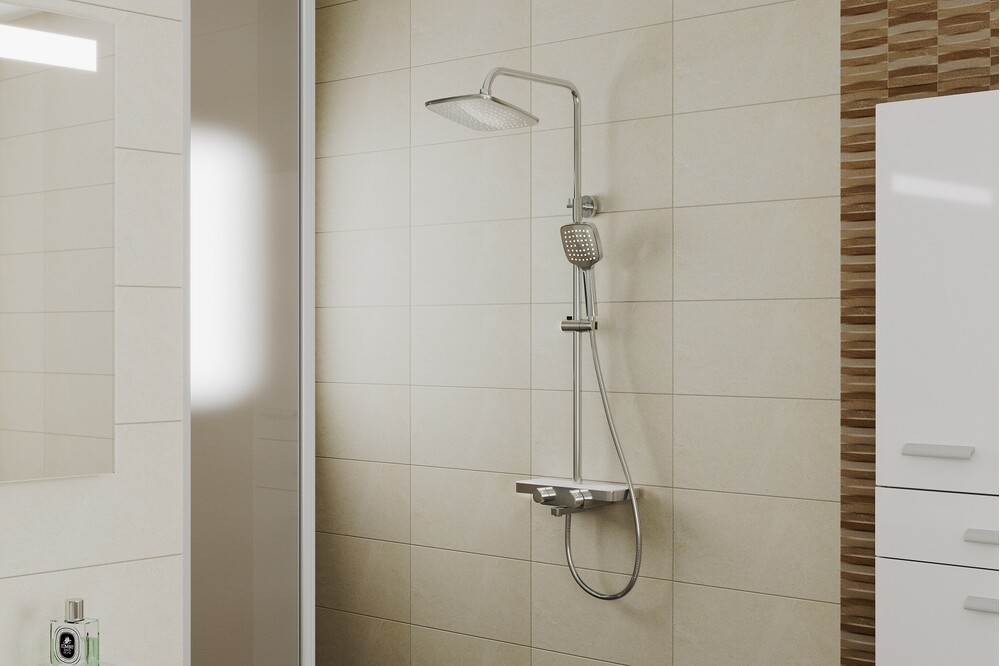 Душевая система RUSH Socotra со смесителем для ванны, фикс. излив, хром (ST4235-50)