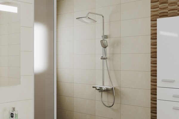 Душевая система RUSH Socotra со смесителем для ванны, фикс. излив, хром (ST4235-50)