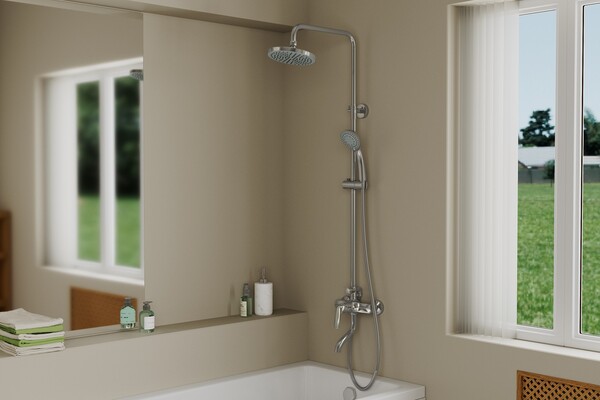 Душевая система RUSH Socotra со смесителем для ванны с поворотным изливом, хром (ST4235-11)