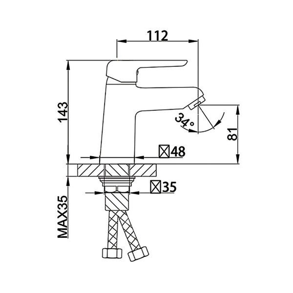 1017 Смеситель Тюльпан Frap шар d-35 (хром)