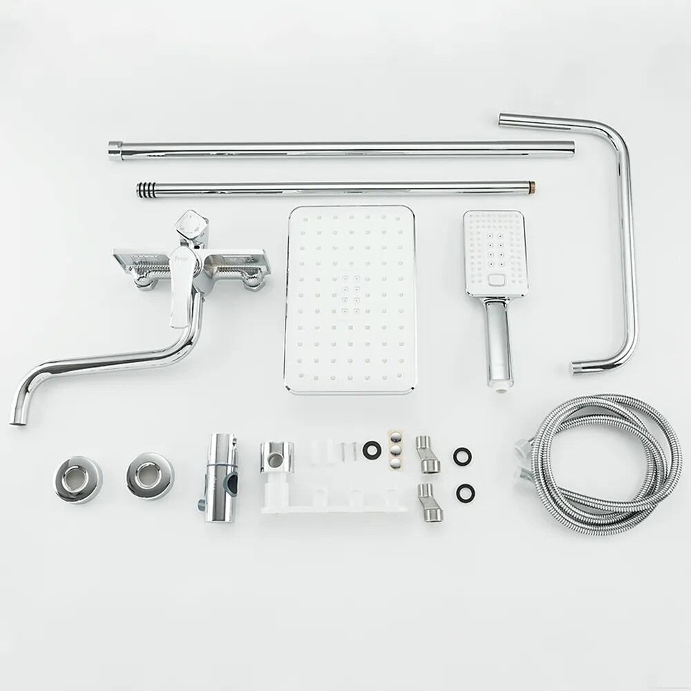 24002 Душевая система Frap ,с верхним душем и ручной лейкой (хром)