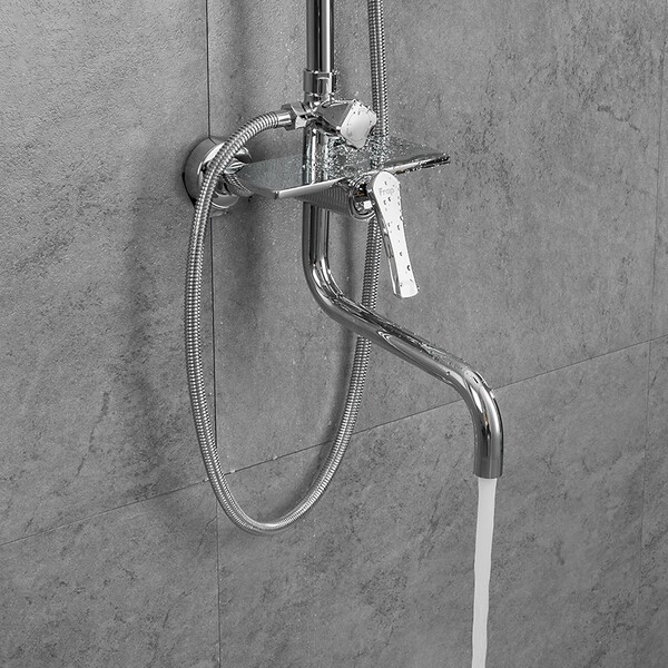 24002 Душевая система Frap ,с верхним душем и ручной лейкой (хром)