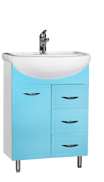 Подстолье SANTREK HOME "Мальта-60" 1 дверь 3 ящика (лазурный) под умыв. "Эллада-60" 550*800*280 ТМ60Г3Я *