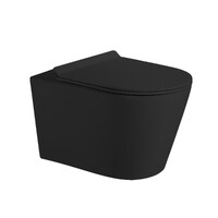  Унитаз подвесной безободковый HOLLER HOST MB (530*360*350мм, сиденье дюропласт, микролифт) черный матовый