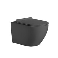 Унитаз подвесной безободковый (Торнадо) HOLLER FLOW MDG (530*360*350мм, сиденье дюропласт, микролифт) серый матовый