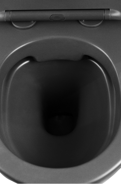 Унитаз подвесной безободковый HOLLER POINT MDG (485*370*365мм, сиденье дюропласт, микролифт) серый матовый