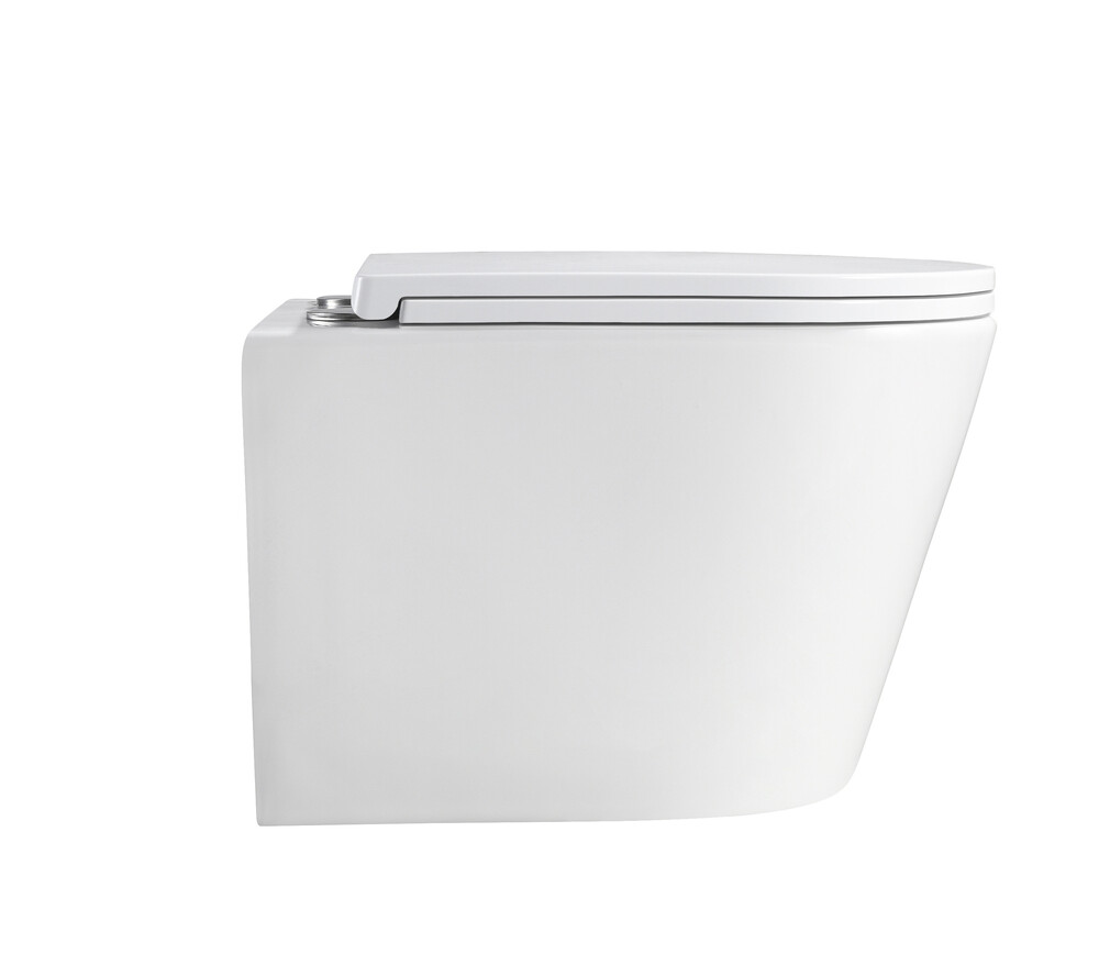  Унитаз подвесной безободковый HOLLER SHELL MW (480*365*360мм, сиденье дюропласт, микролифт) белый матовый