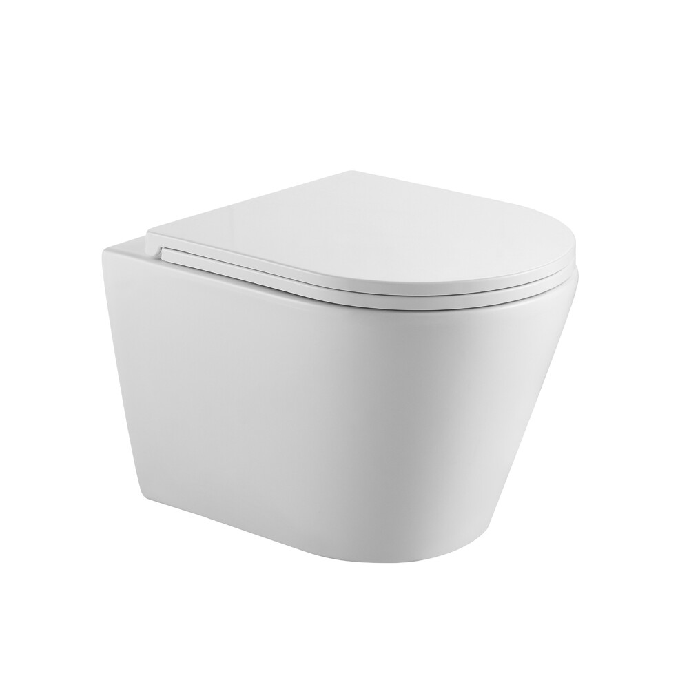  Унитаз подвесной безободковый HOLLER SHELL MW (480*365*360мм, сиденье дюропласт, микролифт) белый матовый