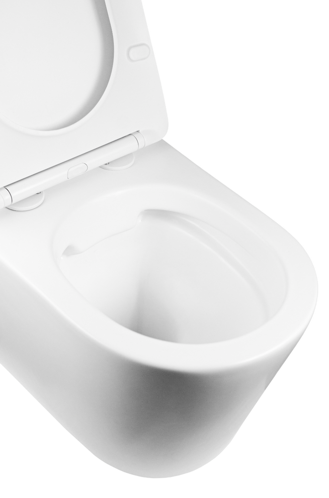  Унитаз подвесной безободковый HOLLER SHELL MW (480*365*360мм, сиденье дюропласт, микролифт) белый матовый