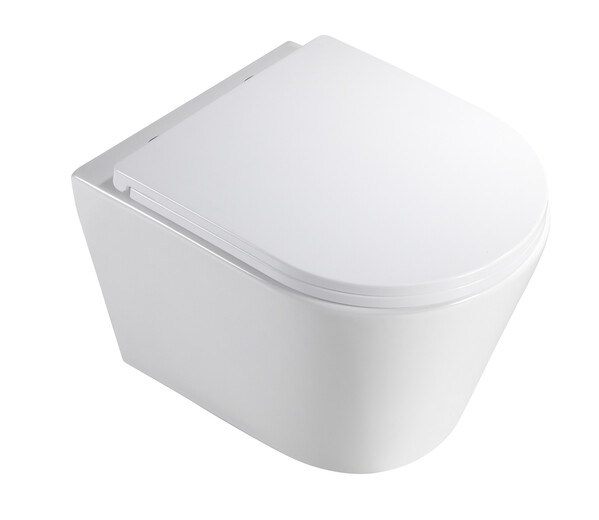  Унитаз подвесной безободковый HOLLER SHELL MW (480*365*360мм, сиденье дюропласт, микролифт) белый матовый