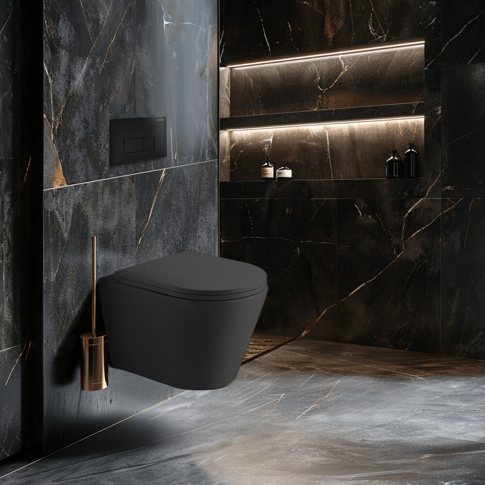  Унитаз подвесной безободковый HOLLER SHELL MDG (480*365*360мм, сиденье дюропласт, микролифт) серый матовый