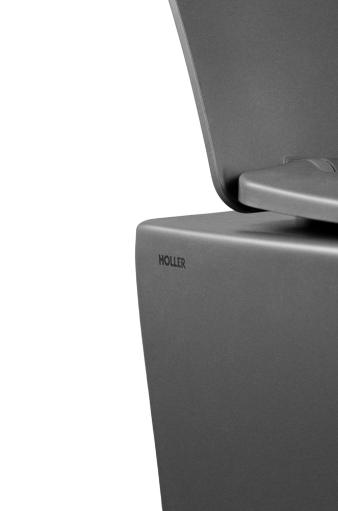  Унитаз подвесной безободковый HOLLER WALL MDG (530*360*350мм, сиденье дюропласт, микролифт) серый матовый