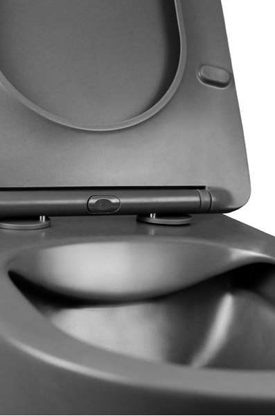  Унитаз подвесной безободковый HOLLER WALL MDG (530*360*350мм, сиденье дюропласт, микролифт) серый матовый