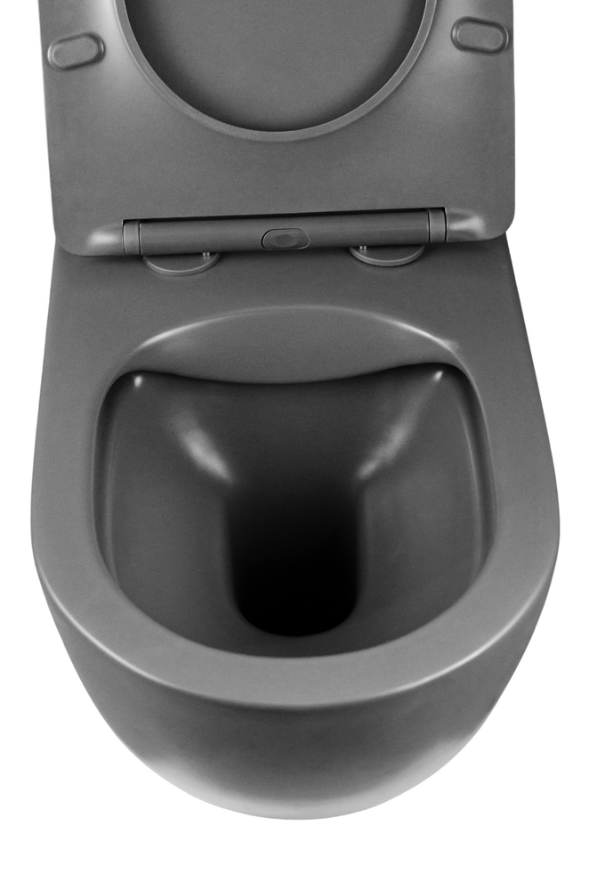  Унитаз подвесной безободковый HOLLER WALL MDG (530*360*350мм, сиденье дюропласт, микролифт) серый матовый